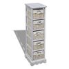 vidaXL Estanter&iacute;a con 5 cestas tejidas madera blanco