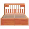 vidaXL Cama sin colch&oacute;n madera maciza pino marr&oacute;n cera 150x200 cm