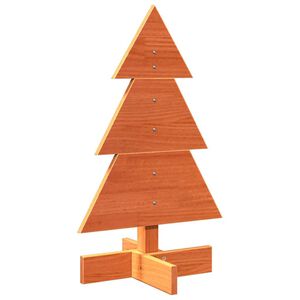 vidaXL &Aacute;rbol de Navidad de adorno madera maciza pino marr&oacute;n cera 60 cm
