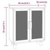 vidaXL Aparador marrón madera pino maciza y ratán natural 60x30x70 cm