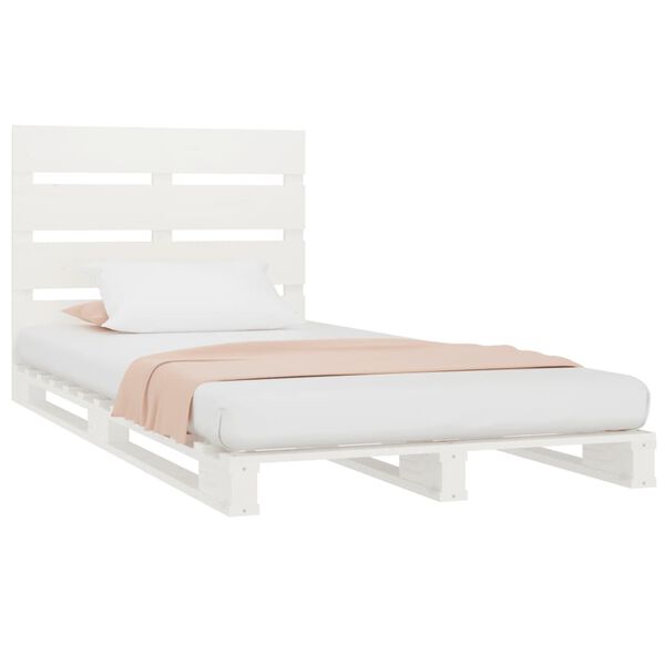 vidaXL Estructura de cama madera maciza de pino blanco 90x190 cm
