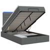 vidaXL Cama tipo otomana con colch&oacute;n y LED Gris oscuro 120 x 200 cm