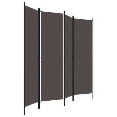 vidaXL Biombo divisor de 4 paneles gris antracita 200x180 cm