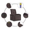 vidaXL Sill&oacute;n reclinable de masaje el&eacute;ctrico tela marr&oacute;n oscuro
