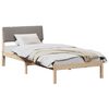 vidaXL Estructura de cama con cabecera Marr&oacute;n y taupe 90 x 190 cm