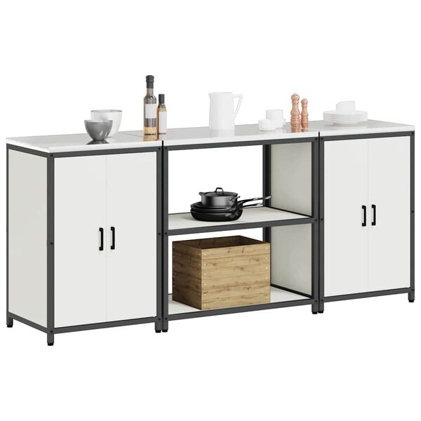 vidaXL Juego de Almacenamiento de Cocina 3 pcs Acero laminado en fr&iacute;o