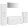vidaXL Juego de muebles de ba&ntilde;o madera de ingenier&iacute;a blanco