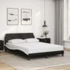 vidaXL Estructura de cama Dover cuero sint&eacute;tico negro blanco 120x200 cm