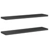 vidaXL Estantes de pared 2 uds acero inoxidable negro 100x23,5 cm