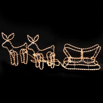vidaXL Luces de Navidad 2 renos y trineo 300x24x47 cm