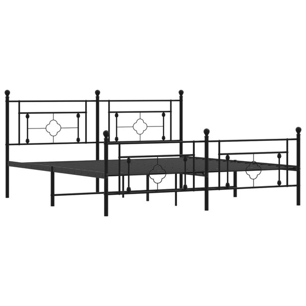 vidaXL Estructura cama sin colch&oacute;n con estribo metal negro 183x213 cm