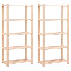 vidaXL Estanter&iacute;a 5 niveles 2 unidades madera pino maciza 250 kg
