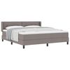 vidaXL Cama tipo Box Spring con cabecera Taup&eacute; 200 x 180 cm tela
