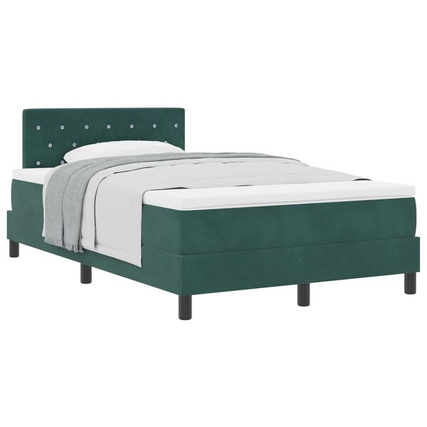 vidaXL Cama tipo Box Spring Verde oscuro 120 x 200 cm Terciopelo