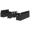 vidaXL Conjunto de sof&aacute;s de jard&iacute;n 10 uds. Negro rat&aacute;n sint&eacute;tico