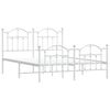 vidaXL Estructura cama sin colch&oacute;n con estribo metal blanco 140x200 cm