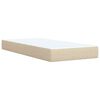 vidaXL Cama box spring con colch&oacute;n tela color crema 100x200 cm