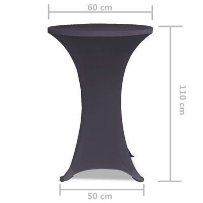 vidaXL Funda elástica para mesa 2 unidades 60 cm gris antracita
