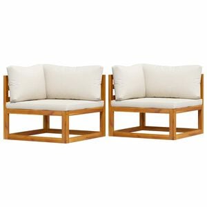 vidaXL Sof&aacute;s de esquina modulares 2 uds con cojines tela blanco crema
