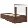 vidaXL Estructura de cama con caj&oacute;n Roble Marr&oacute;n y Plata 75 x 190 cm