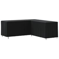 vidaXL Cubierta de sofá en forma de L Oxford 420D negro 254x254x80 cm