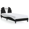 vidaXL Estructura de cama Viana sin colch&oacute;n cuero sint&eacute;tico negro y blanco 80x200 cm