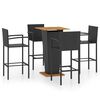 vidaXL Conjunto de bar para jard&iacute;n 5 piezas negro