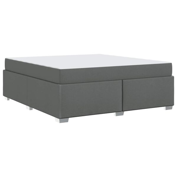 vidaXL Estructura de cama con colch&oacute;n Gris oscuro 180 x 200 cm tela