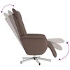 vidaXL Sill&oacute;n reclinable masaje con reposapi&eacute;s cuero sint&eacute;tico marr&oacute;n