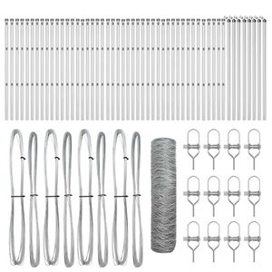 vidaXL Poste de Valla Plateado