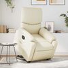 vidaXL Sill&oacute;n reclinable elevable el&eacute;ctrico de cuero sint&eacute;tico crema