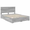 vidaXL Estructura de cama con cabecera Gris Sonoma 150 x 200 cm