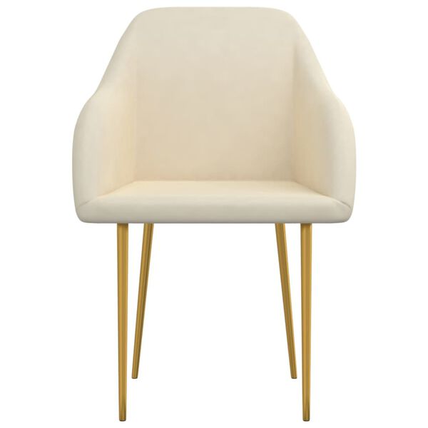 vidaXL Sillas de comedor 2 unidades terciopelo crema