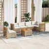 vidaXL Set sof&aacute;s de jard&iacute;n 7 piezas y cojines rat&aacute;n sint&eacute;tico beige