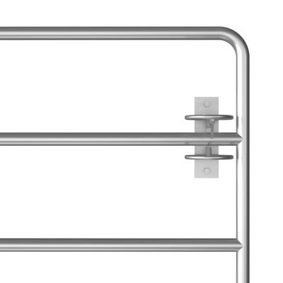 vidaXL Cancela de 5 barras para campo acero plateado (115-300)x90 cm