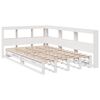 vidaXL Cama con estanter&iacute;a sin colch&oacute;n madera maciza blanca 120x190 cm