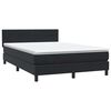 vidaXL Cama box spring con colch&oacute;n y LED terciopelo negro 160x220 cm