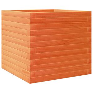 vidaXL Jardinera madera maciza de pino marr&oacute;n cera 50x50x45,5 cm
