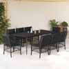 vidaXL Set de comedor de jard&iacute;n 9 pzas y cojines rat&aacute;n sint&eacute;tico negro