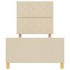 vidaXL Estructura de cama con cabecera Crema 90 x 200 cm tela