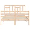 vidaXL Estructura de cama con cabecero madera maciza 140x200 cm