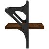 vidaXL Estantes de pared con barras 2 uds marr&oacute;n roble 30x25x30 cm