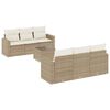 vidaXL Set sof&aacute;s de jard&iacute;n 7 piezas y cojines rat&aacute;n sint&eacute;tico beige