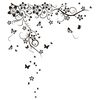 WALPLUS Vinilo decorativo mariposas y vid negro 130x150 cm