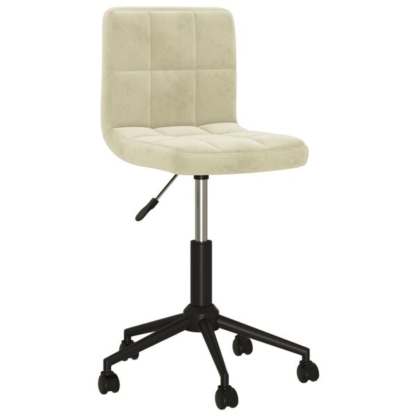 vidaXL Sillas de oficina giratorias 2 unidades terciopelo crema