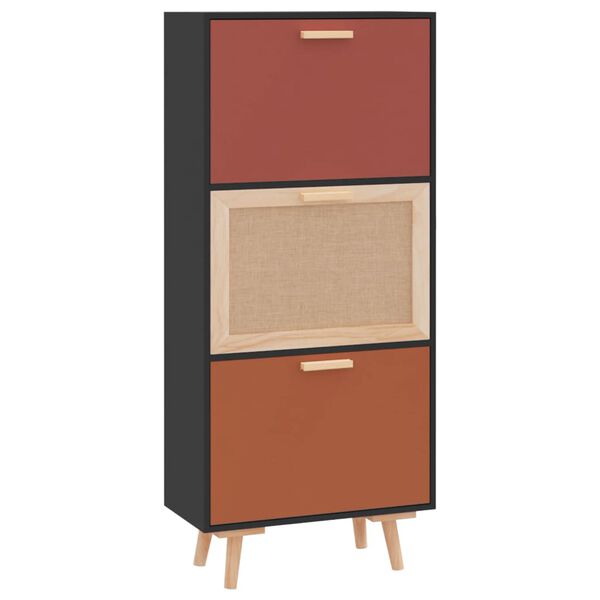 vidaXL Mueble zapatero madera contrachapada negro 52x25x120 cm