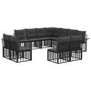 vidaXL Conjunto de sof&aacute;s de exterior 11 uds. Negro y Gris oscuro