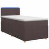 vidaXL Cama box spring con colch&oacute;n Marr&oacute;n Oscuro 90 x 190 cm Tela