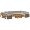 vidaXL Conjunto de sof&aacute;s de exterior 10 uds. Natural y Gris Claro