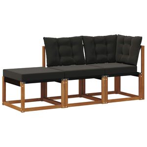 vidaXL Unidades de Sof&aacute; Modular de Exterior con coj&iacute;n 3 Pieza Natural